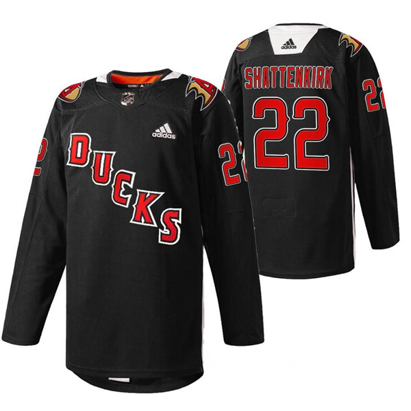 Men's Anaheim Ducks #22 Kevin Shattenkirk 2022 Black Angels Night Stitched Jersey